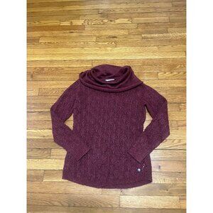 Royal Robbins Cowl Neck Sweater Women's Size Small Standard Fit Burgundy Red